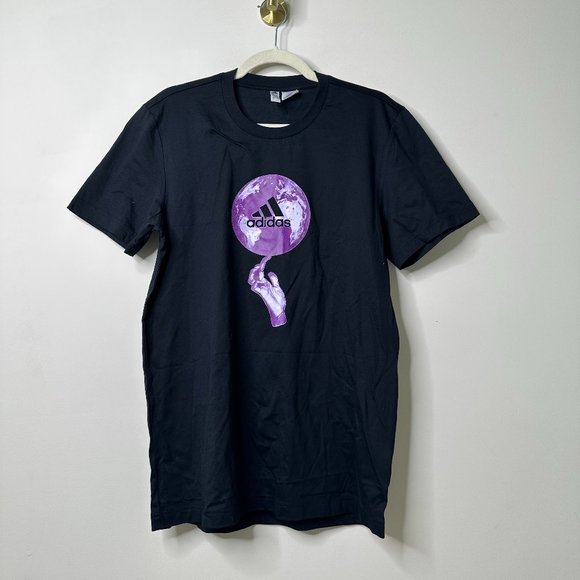 adidas Other - Adidas Black Short Sleeve Shirt Purple World Basketball Size Medium